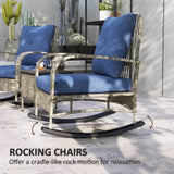 Rattan Chaise Lounge ChairWicker Patio Furniture Set 08928010