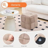 Square Ottoman Foot Stool Corduroy Vanity Chair Bench with Padded Woven Footrest for Entryway Living 86021498