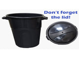 20 Gallon Heavy Duty Plastic Garbage Can, Included Lid, Black 10353555