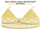 Stainless steel handle, 7.5QT, 7.1L round enamel pot, yellow gradient, includes gloves and 52174694