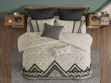 3 Piece Cotton and Flax Linen Blend Comforter Set Natural King/Cal King B03596415