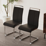 ZUN Modern Dining Chairs,PU Faux Leather High Back Upholstered Side Chair with C-shaped Tube plating 24473588