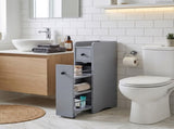 Gray particleboard with melamine veneer, 18*40*70cm, two-drawer, one-panel low cabinet with wheels 25816295