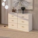 ZUN Modern White 6-Drawer Dresser for Bedroom - Ample Storage Wide Chest of Drawers, Sturdy & Safe W1785136021