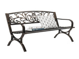 50in Butterfly Back Cross Feet Bronze Iron Bench 83878170