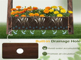 2-Tier Vertical Raised Garden Bed, Burned Finish Semi-Wheel Decorative Planter for Wedding 30447488