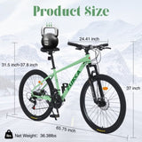 ZUN Mountain Bike for Men and Women 26 inch 24 Speed Suspension Fork KENDA Tires W1019P187579