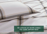 4-Piece King Sheet Set,Tan Plaid B035P408384