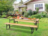 Picnic Combo 3PCS Set, 5.8FT Wood Table and Bench Set 42884483
