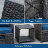 5 Pieces Wicker Patio Furniture Set Outdoor Patio Chairs with Ottomans Conversation Furniture with W813P287323