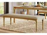 Oak Upholstered End of Bed Bench, Farmhouse Bedroom Bench Entryway Seat with Solid Wood Legs, 52 62441498