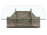 Tempered Glass & MDF Table with Carved Knife Wood Grain, Multi-Storage Open Compartments W3875P387030