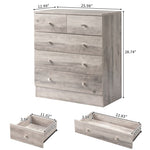 ZUN Modern Simple 5-Drawer Dresser Gray 08243882