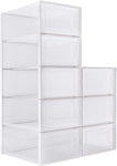 ZUN Foldable Shoe Box; Stackable Clear Shoe Storage Box - Storage Bins Shoe Container Organizer; 8 Pack; W2181P147486