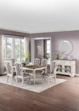 Transitional Style 1pc Dining Table Antique White w Oak Top Rectangle Table Kitchen Dining Room B011P222501