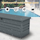 260 Gallon Metal Outdoor Deck Box Waterproof, Extra Large Patio Storage Box with Lockable Storage W2556P211281