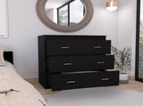 Dresser 33"H, Three Drawer, Superior Top, Metal Handles, White B097132937