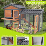 58" Wooden Outdoor Indoor Roof Waterproof Bunny Hutch Rabbit Cage Guinea Pig Coop PET House for W1431P284964