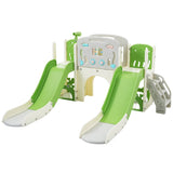 ZUN Kids Slide Playset Structure 8 in 1, Freestanding Ocean Themed Set with Slide, Arch N710P176322F