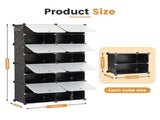 4-Tier Shoe Rack with Side Hooks, 32-Pair Capacity Sturdy Metal Frame Storage Organizer, White&Black 37303931