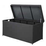 ZUN Simple And Practical Outdoor Ratton Deck Box Storage Box Black Four-Wire 93424533