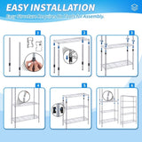 ZUN Heavy Duty Shelving Unit, Wire Metal Stackable Storage, 5-Tier Shelf, Chrome, 36" W x 13.8" D x W1134143003