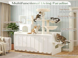 50.6" Cat Tree with Litter Box Enclosure, 5Cat Tower with Sisal Scratching Post and Storage Space, N704P443505K