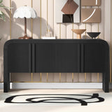 U_STYLE Striped Storage Cabinet with 4 Doors , Adjustable, Suitable for Study,Entrance and Living WF321487AAB