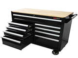 9 DRAWERS MULTIFUNCTIONAL TOOL CART WITH WHEELS AND WOODEN TOP W1102139262