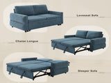 Convertible Sofa Bed 62.75" Sleeper Sofa Loveseat Sofa Couch with Adjustable Backrest and USB Ports N719P390439C