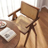 Modern Mid Century Dining Set of 2, Rattan Accent, Comfy Armchairs, Outdoor Wood 63726610