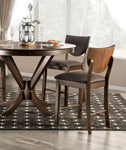 ZUN Set of 2pc Counter Height Chairs Dining Room Walnut Finish Solid wood Dark Chocolate Fabric B011P214969