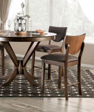 ZUN Set of 2pc Counter Height Chairs Dining Room Walnut Finish Solid wood Dark Chocolate Fabric B011P214969