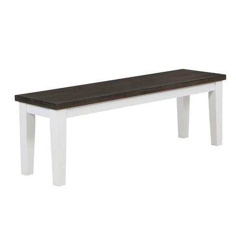 ZUN White and Espresso Rectangular Dining Bench B062P153585