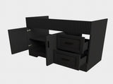 42 Inch Modern Bathroom Vanity with 2 Drawers, Vertical Grain MDF Cabinet with Soft-Close Doors and W509P493623
