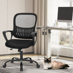 ZUN Ergonomic Office Chair Home Desk Mesh Chair with Fixed Armrest Executive Computer Chair with Soft 91988090