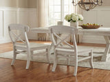 Harola Cross-back Dining Side Chairs in Set of 2, Smoky White Finish T2574P164579