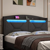 Storage Headboard ,QUEEN Size with RF LED Lights W2239P203009
