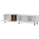 Modern TV Stand for 80'' TV with 3 Doors, Media Console Table, Entertainment Center with Large WF302939AAK