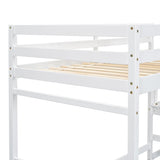 ZUN Twin Size High Loft Bed with Ladder landing Platform, Ladders, Guardrails,White W504119725