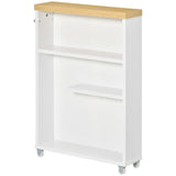 White Slim Rolling Bathroom Cabinet 66211425