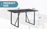 ZUN Industrial rectangular MDF black dining table for 4-6 people with 1.5 inch thick MDF top and black W1151P185154