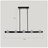 Rectangle Chandelier for Dining Room, 8-Light Black Farmhouse Linear Pendant Light Fixture, Modern W1592P232225