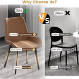 Modern Dining Chair Living Room Black Metal Leg Dining Chair-Brown-4pcs/ctn W153567954