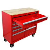 9 DRAWERS MULTIFUNCTIONAL TOOL CART WITH WHEELS AND WOODEN TOP W1102139230