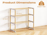 4-Tier Solid Pine Wood Shoe Rack Stackable Design 33LBS Per Shelf Ventilated Slatted Shelves 87836626
