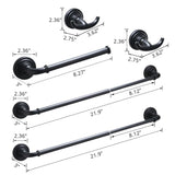 Bathroom Hardware Black 4-Pieces Bathroom Towel Rack 24 Inches Adjustable Bathroom Accessories W1932130478