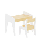 Kids Table Set with One Chair, Wooden Children Study Table, 2-8 Age Kids Funiture , WhiteNatural 21323294