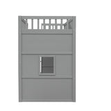 ZUN Twin Size House Loft Bed With Ladder-Gray+White Frame 72573303