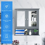 ZUN Gray bathroom cabinet with mirror 41387584